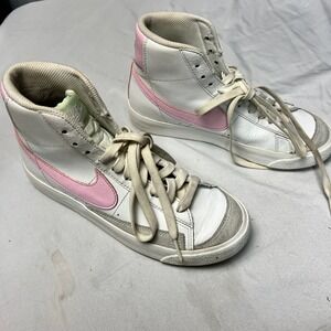 Nike Blazer Mid Youth Shoes White Pink Casual Sneakers DA4086 106 Size 4.5Y